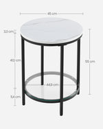 Stolik pomocniczy, marble white, 45 cm
