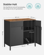 Szafka metalowa z dwoma drzwiczkami 80x40x76 cm